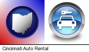 Cincinnati, Ohio - an auto rental sign