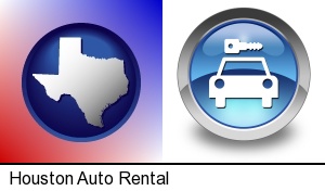 Houston, Texas - an auto rental sign