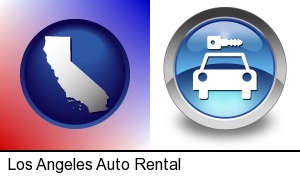 Los Angeles, California - an auto rental sign