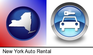 New york, New York - an auto rental sign