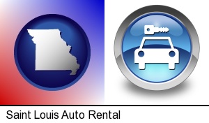 Saint Louis, Missouri - an auto rental sign