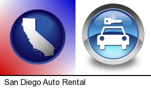 San Diego, California - an auto rental sign