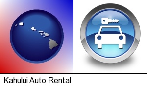 an auto rental sign in Kahului, HI