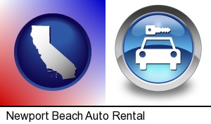 Newport Beach, California - an auto rental sign