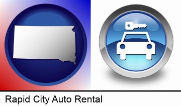 an auto rental sign in Rapid City, SD