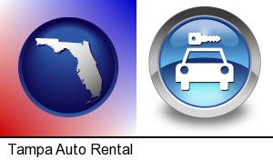 an auto rental sign in Tampa, FL